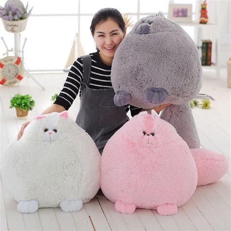 Giant Fluffy Fat Cat Plush Toy Cute Persian Cat Stuffed Animal Pillow ...