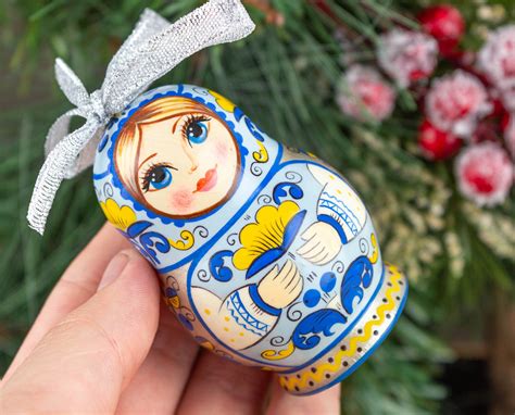 Russian doll ornament 236 6 cm Hand painted ornaments | Etsy