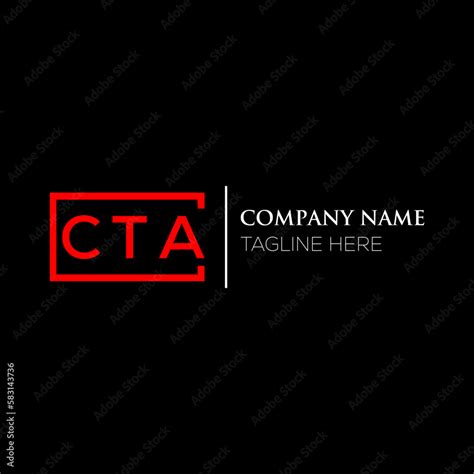 CTA letter logo design on black background. CTA creative initials ...