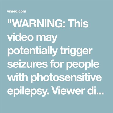 "WARNING: This video may potentially trigger seizures for people with ...