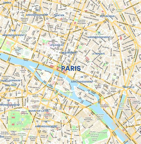 Paris Location On France Map / Large detailed tourist attractions map of Paris city | Vidiani ...