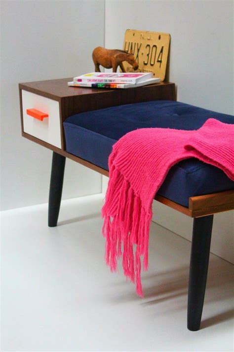 Retro Upholstered bench/ Gossip Table/ Mid Century Modern/ | Etsy | Upholstered bench, Custom ...