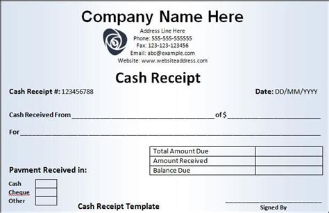 Cash Receipt Templates | 21+ Free Printable Xlsx and Docs Formats ...