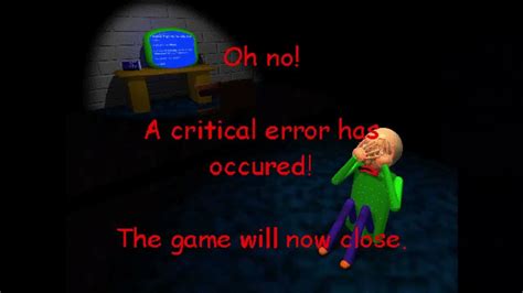 Baldi's Basics Classic Remastered Critical Error Screen (Prior to NULL ...