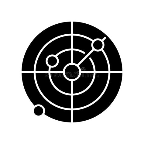 Radar Black Line Icon. Marine or Military Radiolocating Search System. Navy Sonar. Detection ...