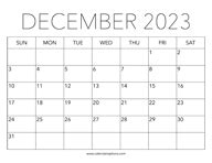 December Calendar 2023 – Calendar Options