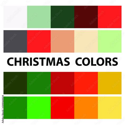 Christmas colors palette vector, multiple bright modern and classic ...