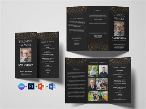 Trifold Funeral Program Template Funeral Program Template - Etsy