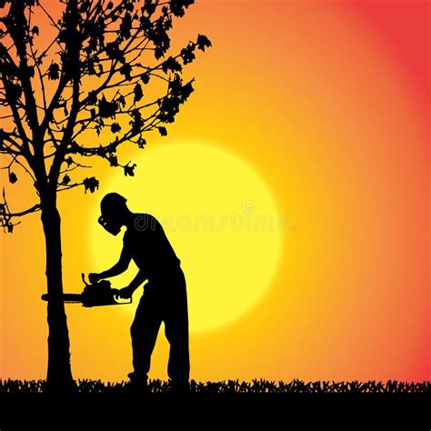 Vector Silhouette Of A Man. Stock Vector - Illustration of sunset, lumberjack: 46867382