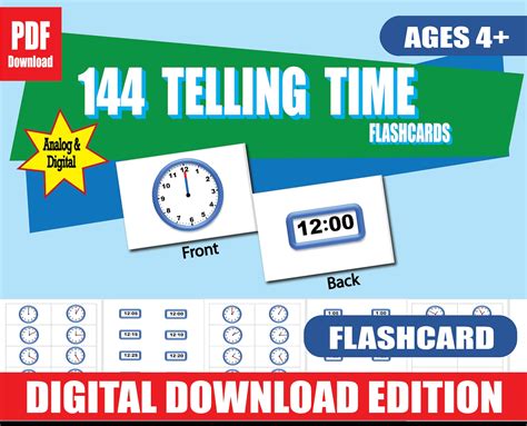 Telling Time Flashcards Printable - Etsy