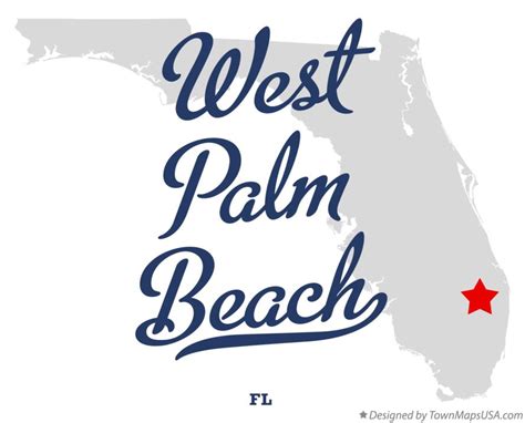 Map of West Palm Beach, FL, Florida