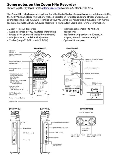 ZOOM H4N QUICK START MANUAL Pdf Download | ManualsLib