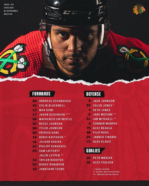 2022-23 Chicago Blackhawks opening roster : r/hawks