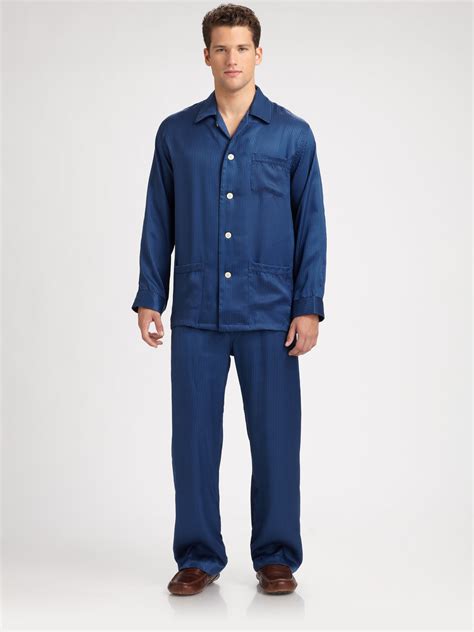 Derek rose Silk Pajama Set in Blue for Men | Lyst