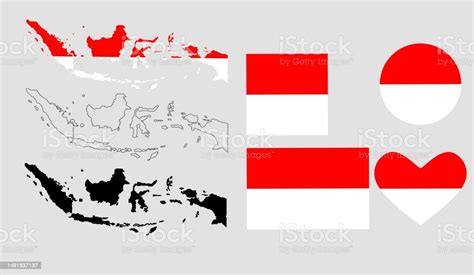 Republic Of Indonesia Map Flag Stock Illustration - Download Image Now - Abstract, Art, Black ...