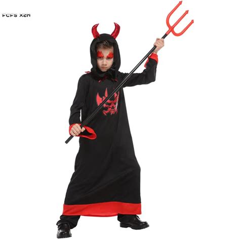 M XL Boy Halloween Hell Devil Demon Costume Children Kids Fiend Azrael Death Cosplay Carnivl ...