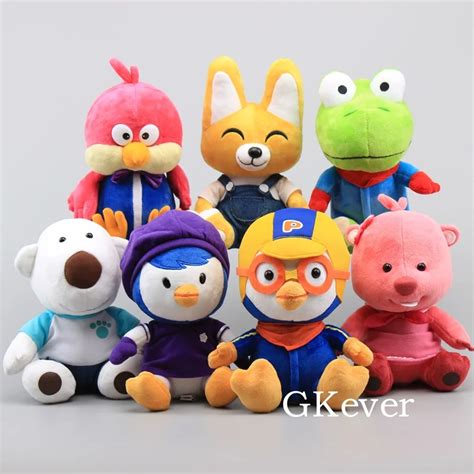 Korea Pororo Plush Toy Doll Sitting Style Poby Eddy Pororo Xmas Gift Penguin Bear Fox Beaver ...