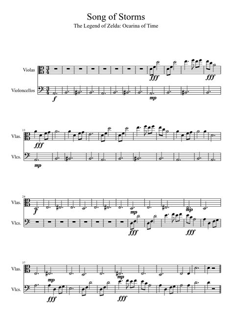 Song of Storms (Viola/Cello duet) sheet music download free in PDF or MIDI