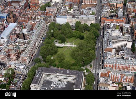 aerial view of Grosvenor Square Gardens, London W1 Stock Photo ...