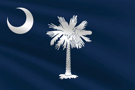 South Carolina State Flag illustration. South Carolina Flag. Waving ...