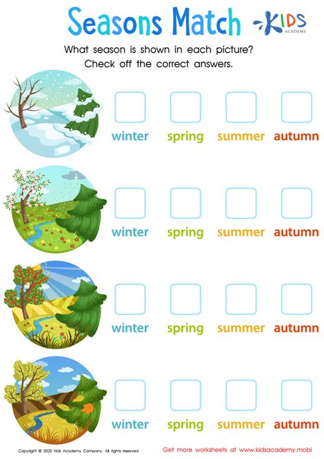 Seasons Activities And Worksheets