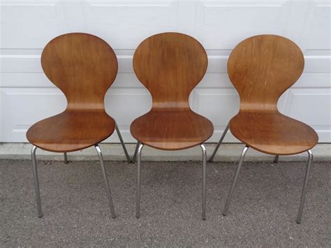 3 Mid Century Modern Style Bentwood Chairs Chrome Legs Very Good Condition | Mid century modern ...