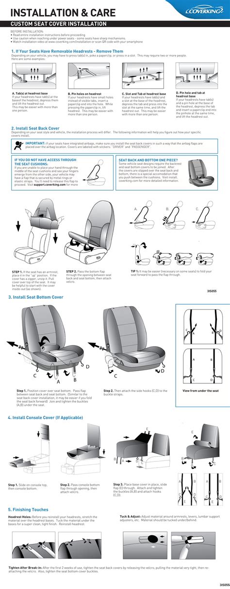 Custom Seat Covers Installation Instructions