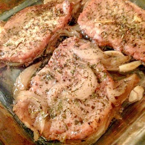 Roasted Boneless Center Cut Pork Chops with Red Wine