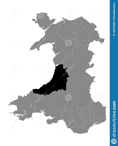 Location Map of Ceredigion County Stock Vector - Illustration of talbot ...