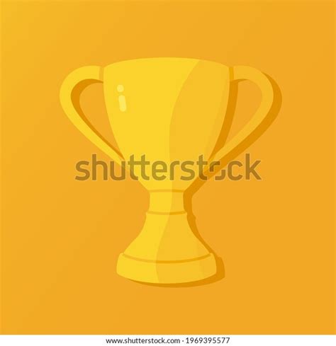 Vector Illustration Golden Trophy Cup Isolated Stock Vector (Royalty ...