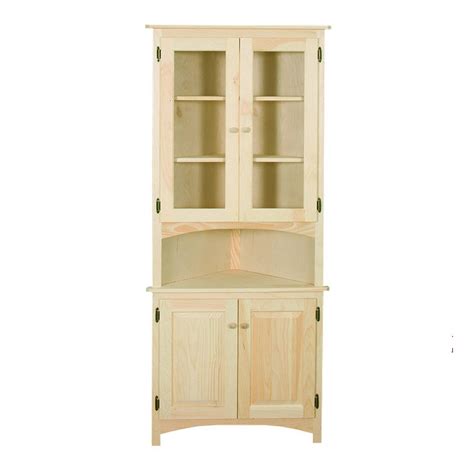 Corner Cabinet with Raised Panel and Glass Doors