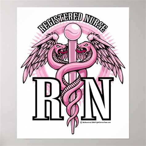 RN Pink Caduceus Poster | Zazzle