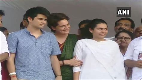 Priyanka Gandhi Vadra with her children Miraya and Raihan, after ...