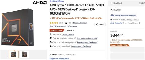 AMD Ryzen 7 7700X CPU is now cheaper than 7700 non-X at $295 ...