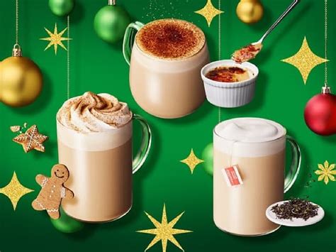 Starbucks "Gingerbread Latte," "Joyful Medley Tea Latte," and "Crème Brûlée Latte" Holiday ...