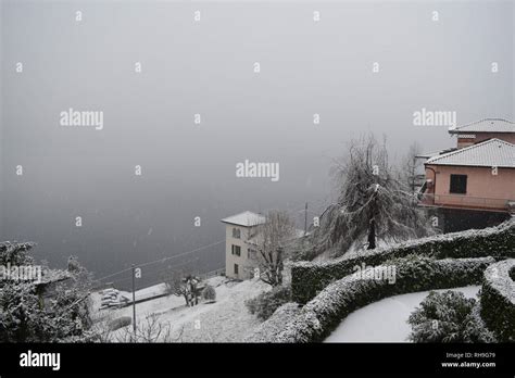 Winter Scene in Lake Como Italy Stock Photo - Alamy