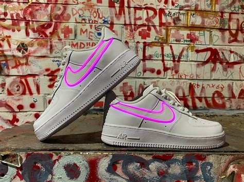 Nike Air Force 1 Light Up Electric PINK. One button controlled | Etsy