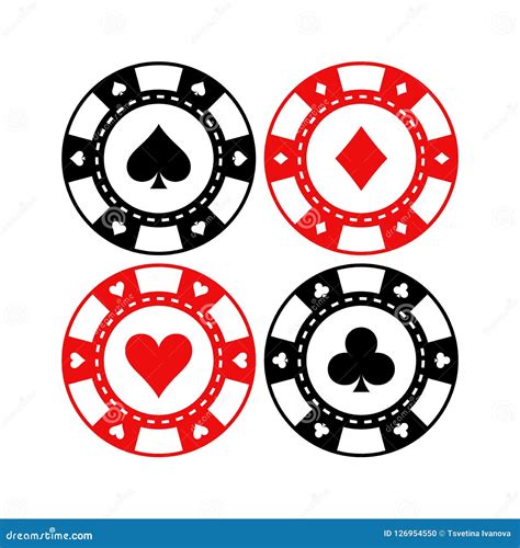 Red and Black Poker Gaming Chips Vector Set. Casino Tokens Coins. Stock Vector - Illustration of ...