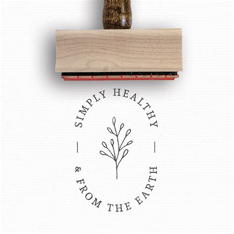 Custom Stamp - Simply Healthy - Floral Logo Stamp — Modern Maker Stamps