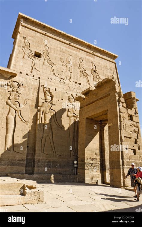 Egypt Temple Of Philae First Pylon Stock Photo - Alamy