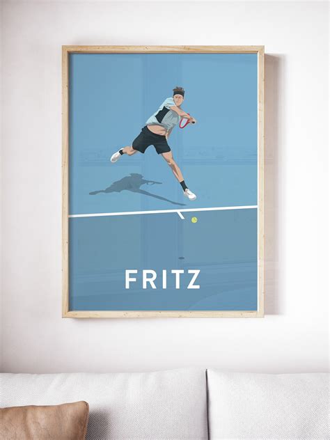 Taylor Fritz Art Print, Tennis Player Poster, Vintage Wimbledon Print ...