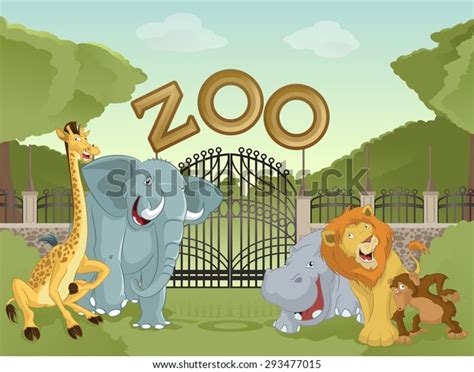 Image Cartoon Zoo Animals: ภาพประกอบสต็อก 293477015 | Shutterstock