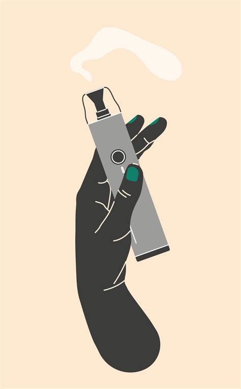 Hand holding vape, color illustration. Electronic cigarettes and vape concept. Modern vector ...