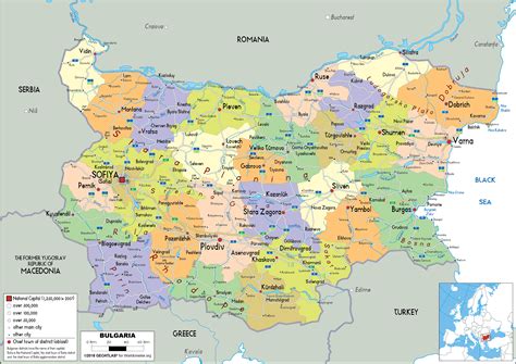 Large size Political Map of Bulgaria - Worldometer