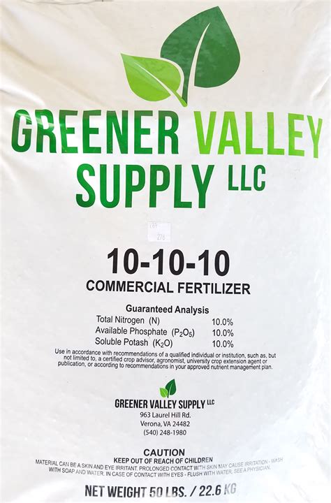 Fertilizer, 10-10-10, 50 lbs. - Augusta Cooperative Farm Bureau, Inc.