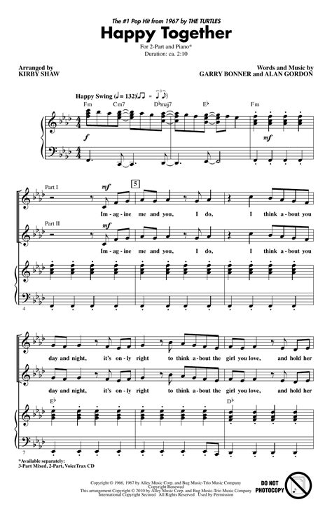 The Turtles "Happy Together" Sheet Music Notes | Download Printable PDF Score 170352