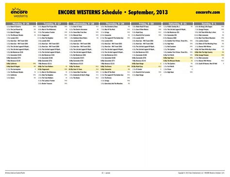 ENCORE WESTERNS Schedule - September, 2013 - Starz