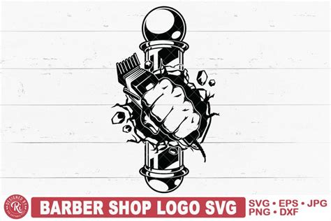 Smash Punch Barbershop Logo Svg, Barber Pole, Hairdresser