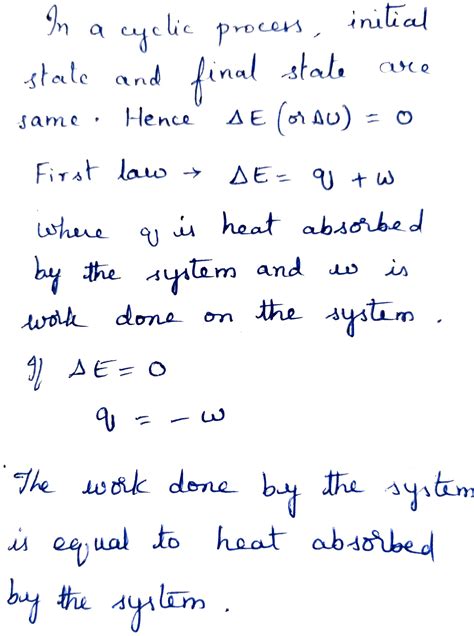 Explain cyclic process as application of first law of thermodynamics?