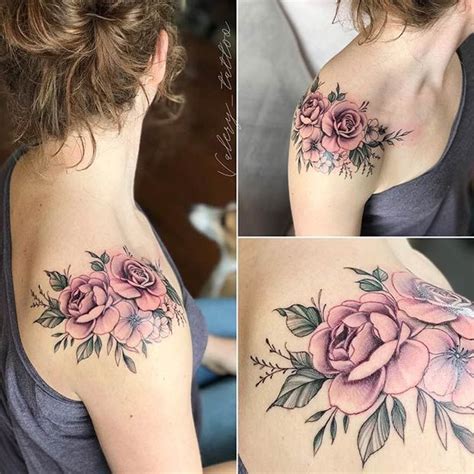 21 Rose Shoulder Tattoo Ideas for Women | Tatuagem mulher, Tatuagem de ...